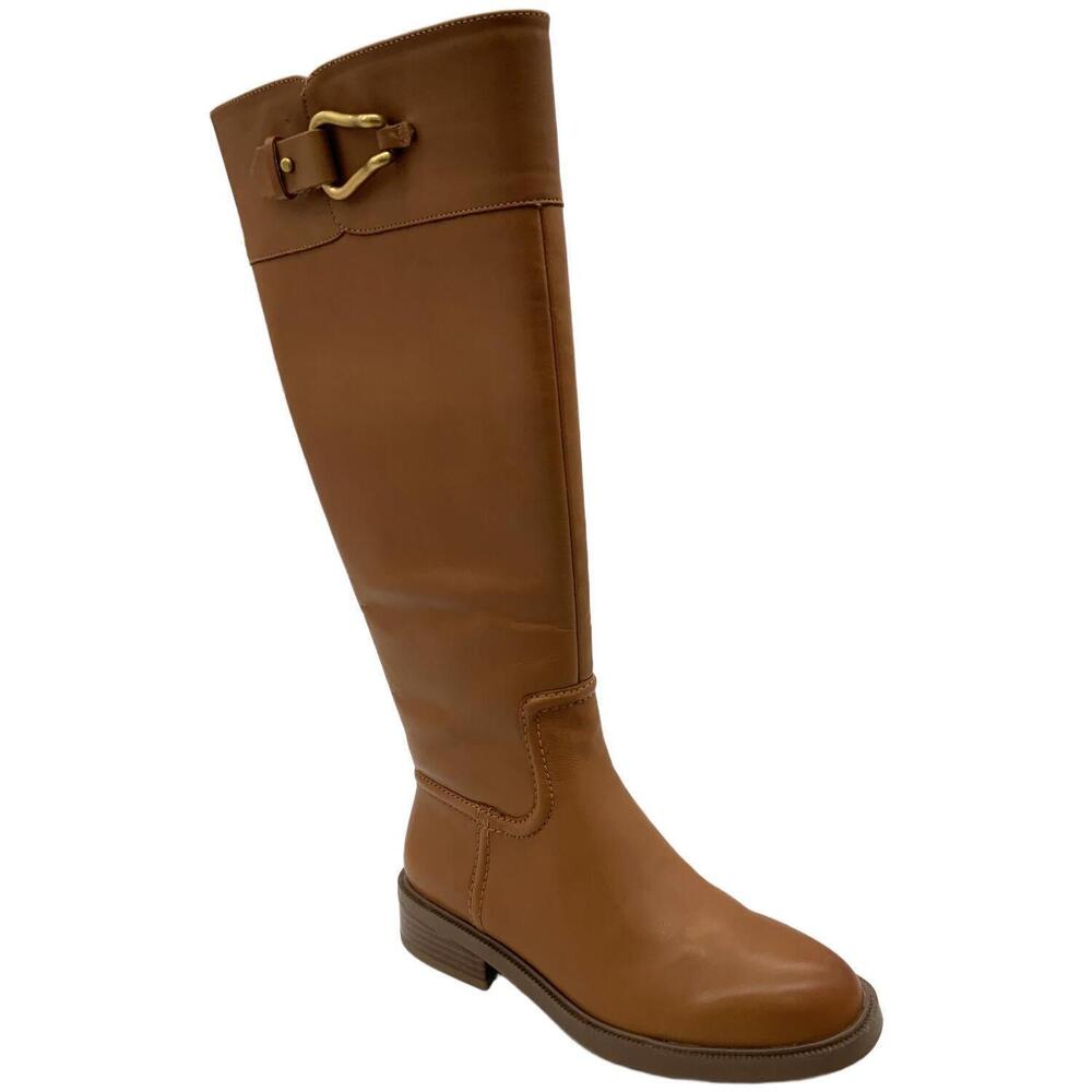 Vince Camuto Women's Leather Riding Boots Andalian Golden Walnut - Wide